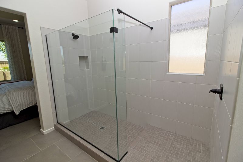 Open Shower with Frameless Glass