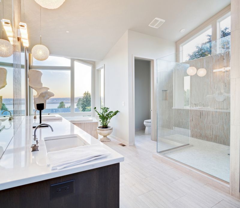Shower with Clear Glass Doors